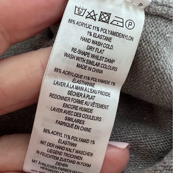 French Connection Grey Zip Long Sleeves Mock Neck Roll Hem Sweater Tunic Sz XS - Picture 8 of 8